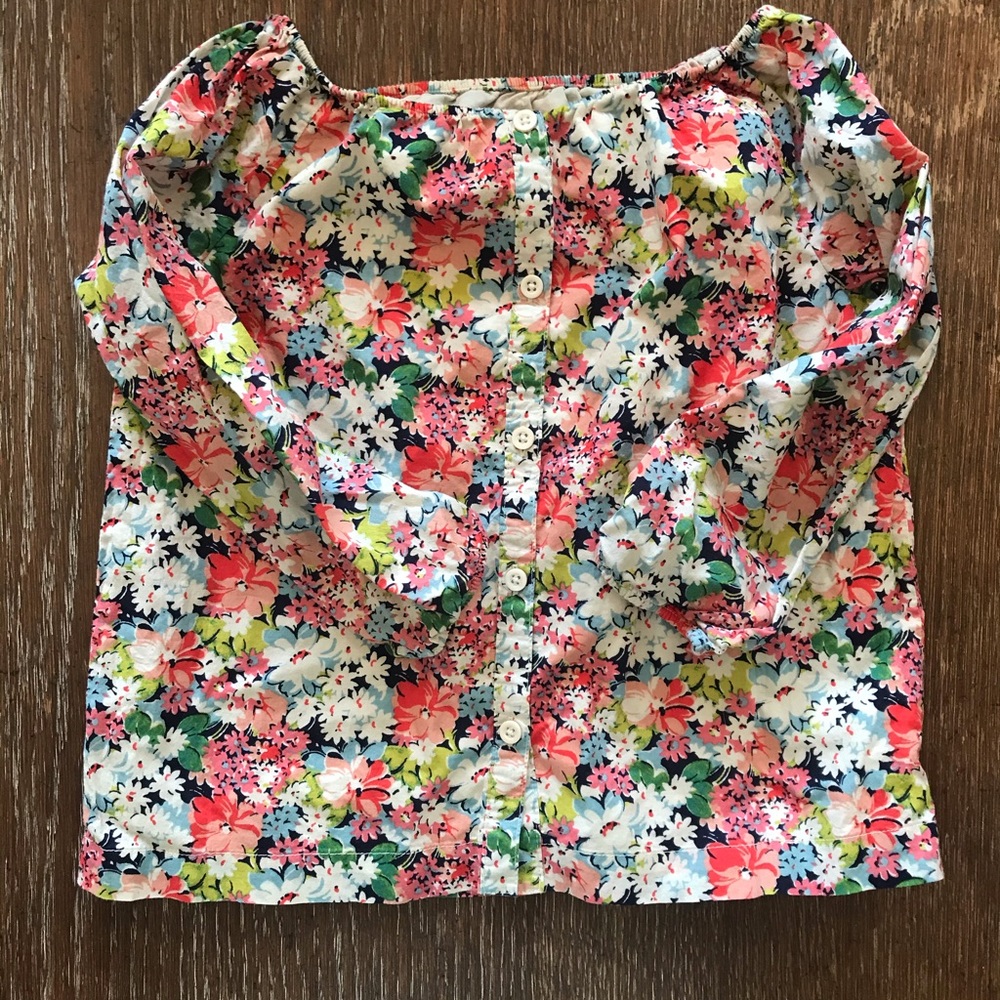 Long sleeve flowers tshirt top